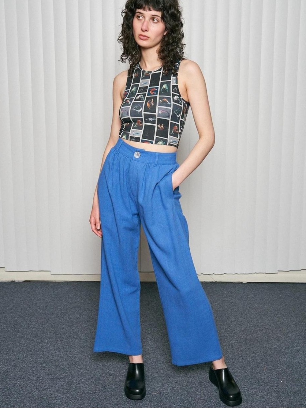 XS French Blue Fashion Brand Company Straight Leg Trousers